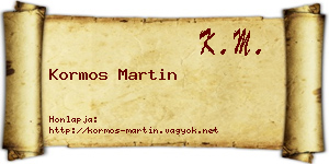 Kormos Martin névjegykártya